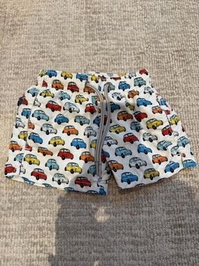 MC2 Saint Barth White Kids Shorts with Multicolor Car Print